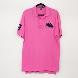 Pink Men's Polo Collared Shirt size L